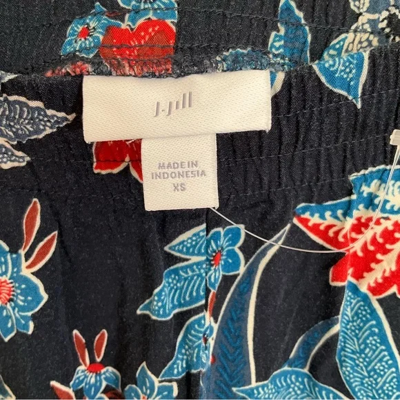 J Jill Sarasa Wide Leg Crop Pant + Ruffle Linen Top Tropical Print Co-or… - Picture 16 of 16